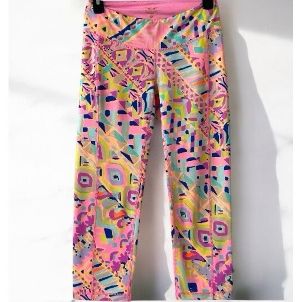 Lilly Pulitzer Weekender Arhketic Cropped Multi Plantain Party Size S Small Pink